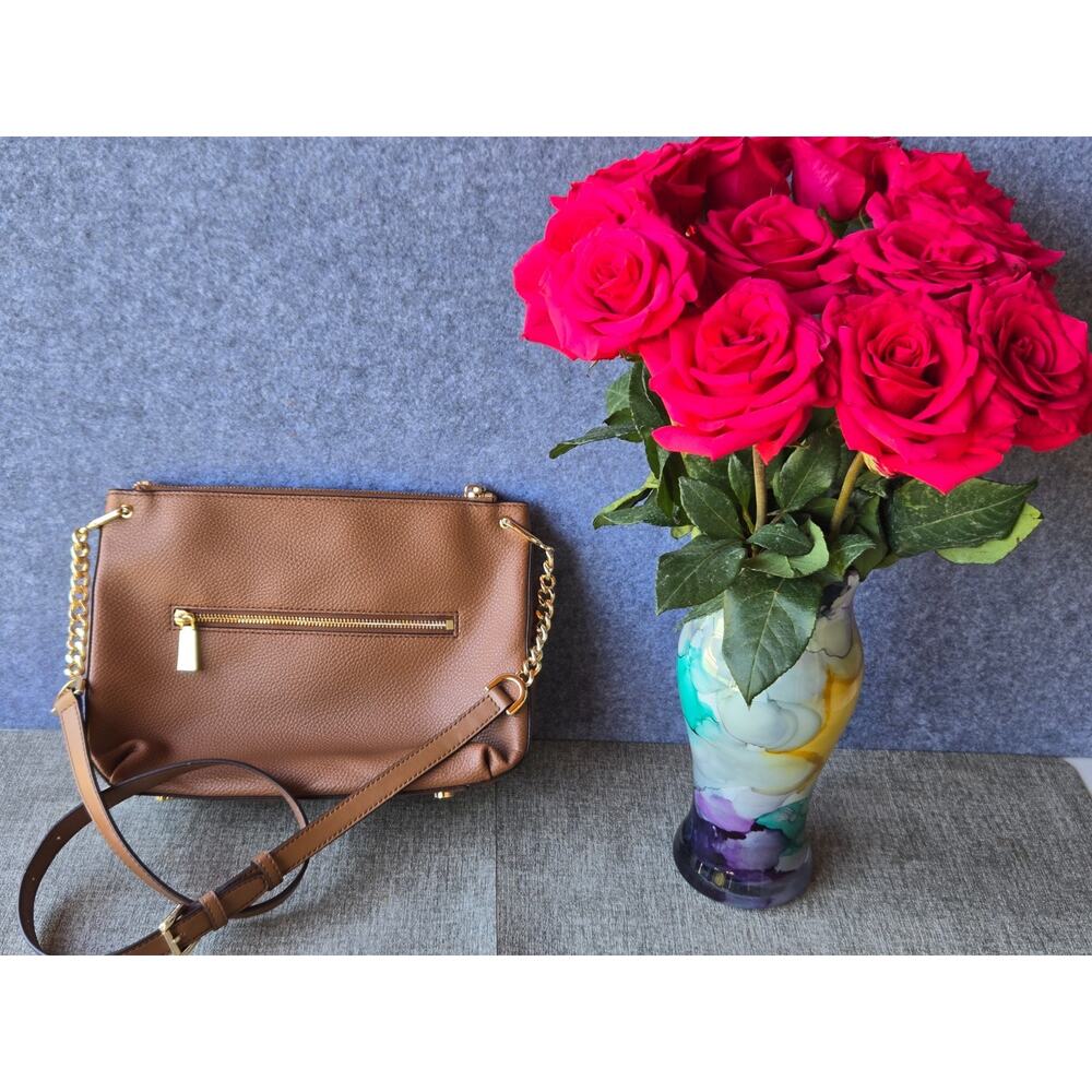 Michael Kors Hand/Shoulder Bag Brown Pebble Leather with Gold Toned Hardware